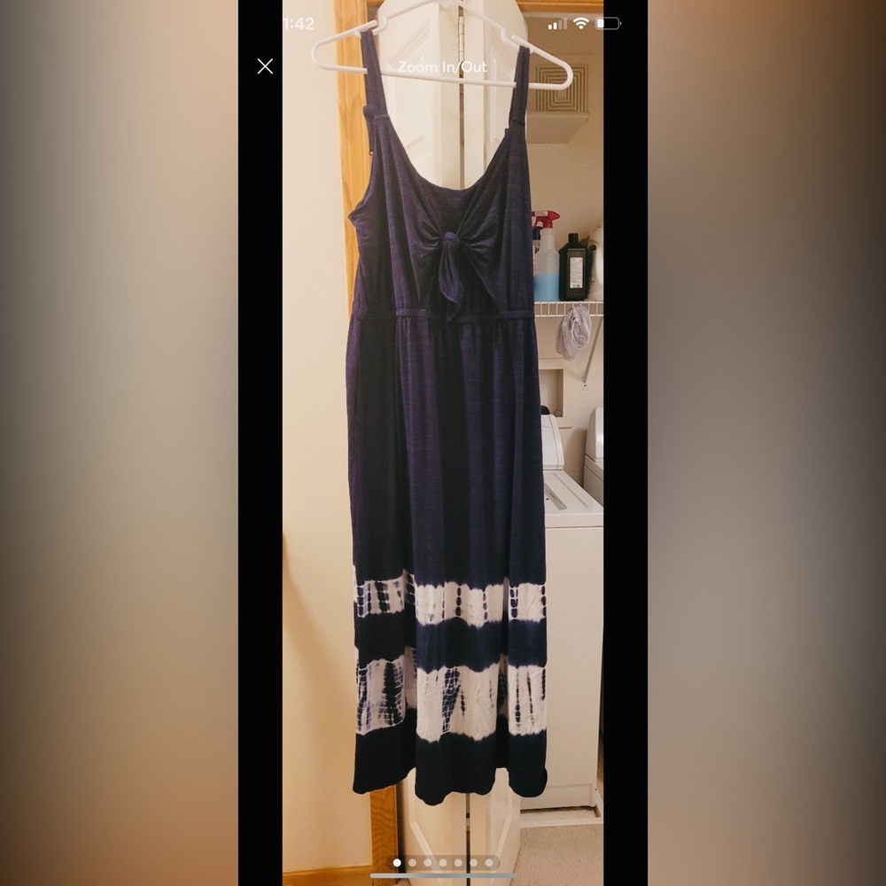 Lane Bryant Navy Tie Dye Bow Top Jersey Maxi Dress 18/20